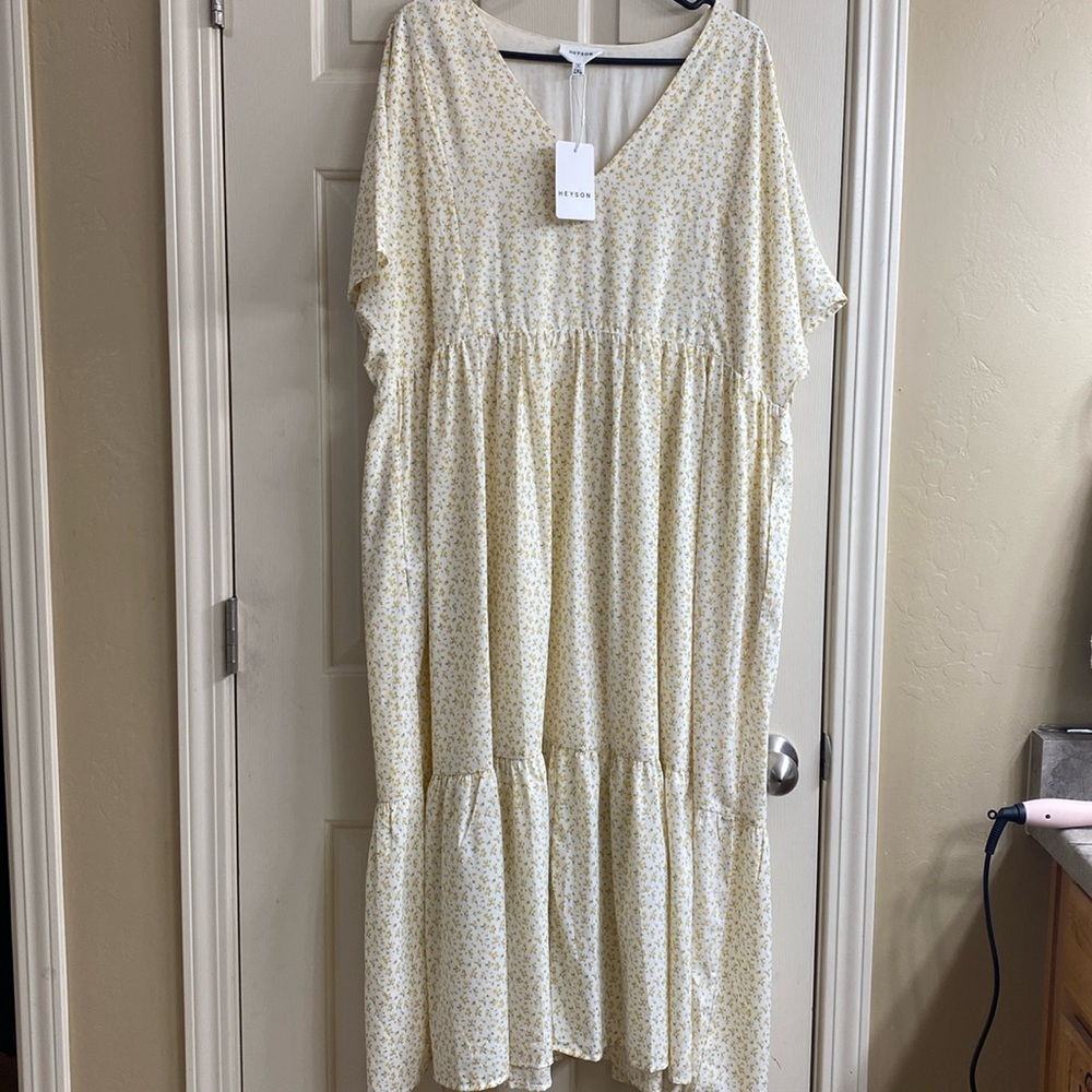 Heyson Yellow Flower Dress, Light weight